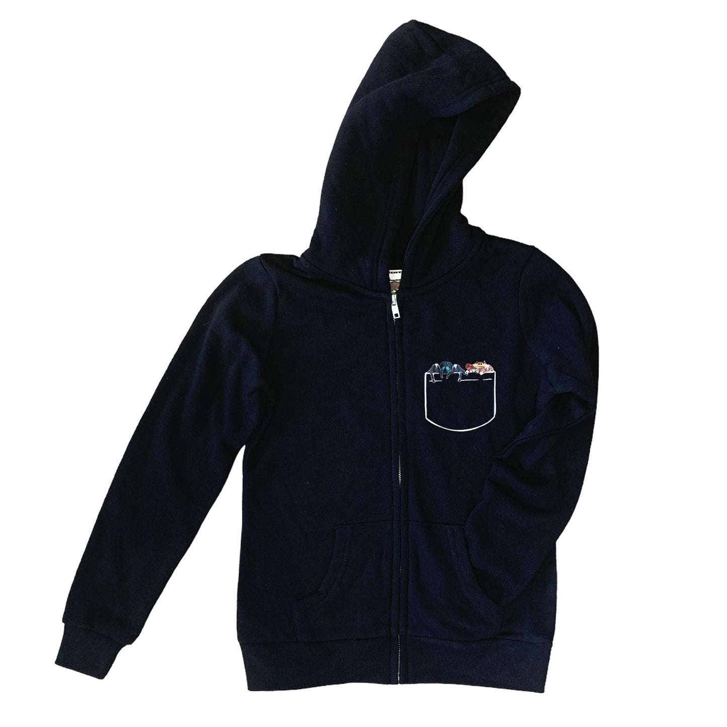 Kids Rose Onyx Pocket Zip Hoodie Black