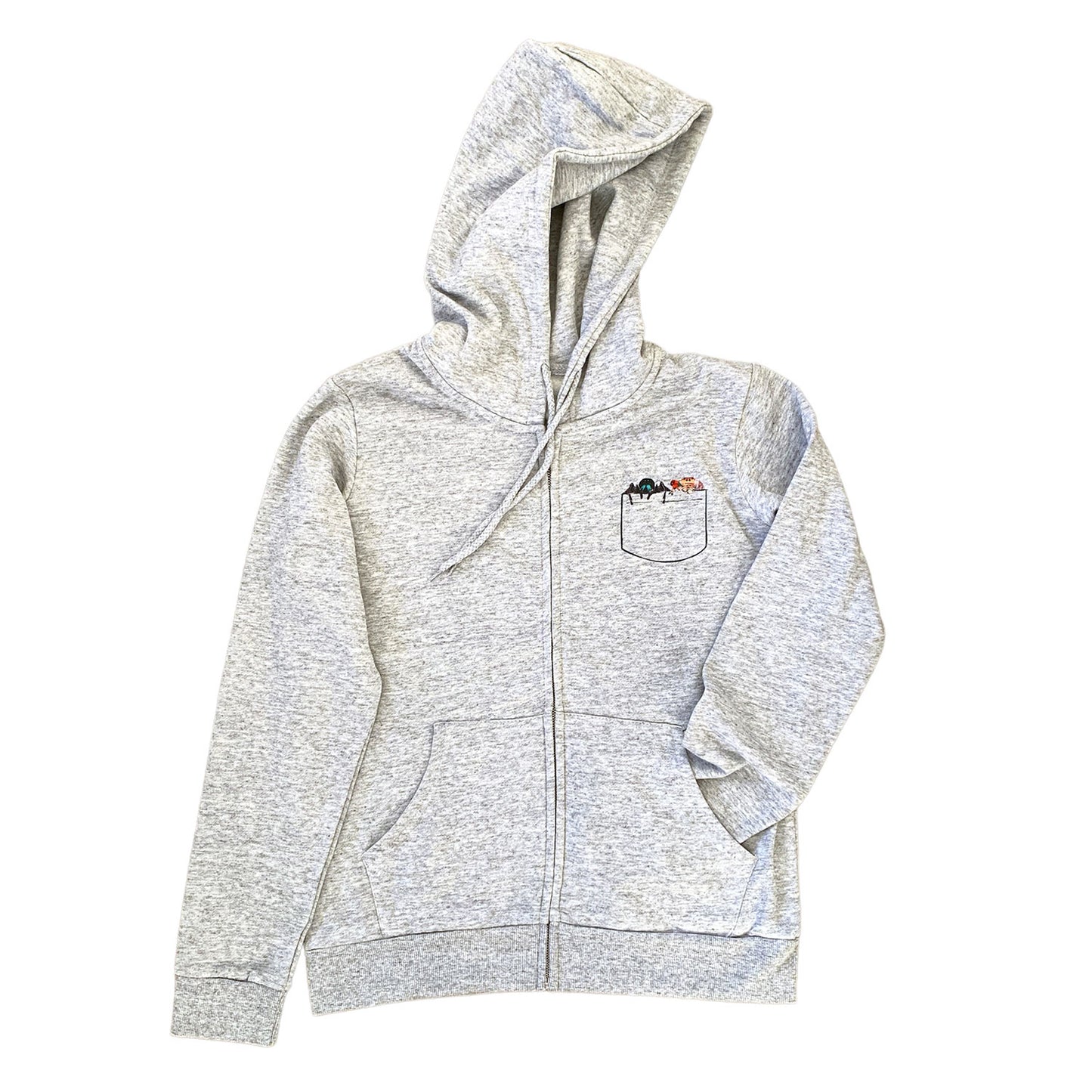 Rose Onyx Pocket Zip Hoodie Grey