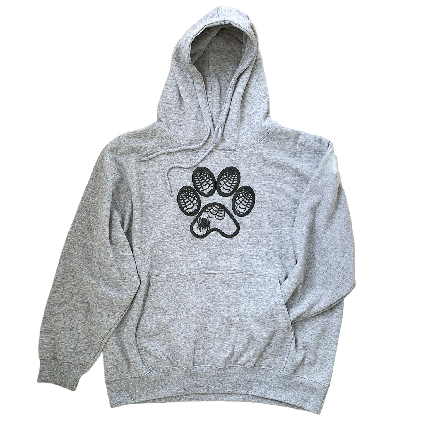 Spider Paw Puff Print Hoodie Light Grey