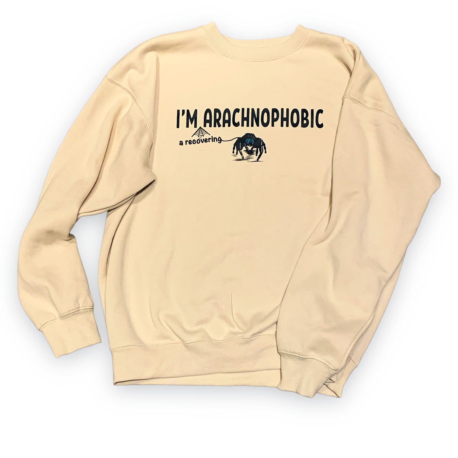 I'm A Recovering Arachnophobic Crewneck Sweatshirt Beige