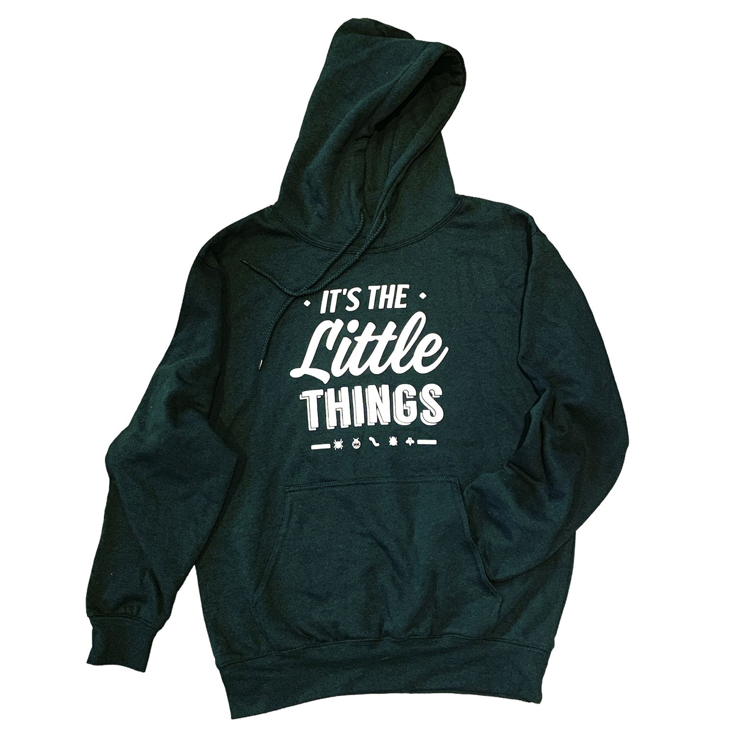 It's The Little Things Puff Print Hoodie Green