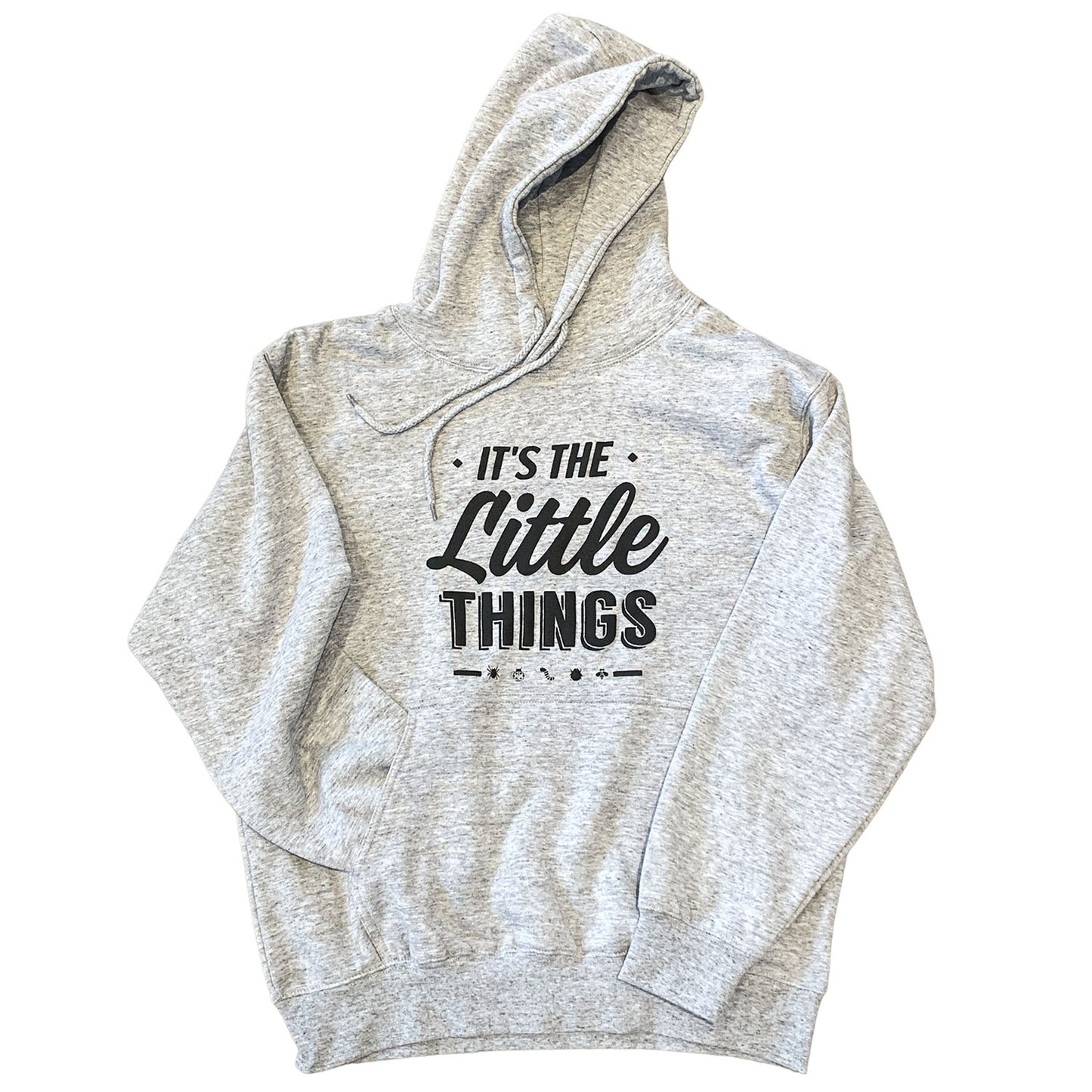 It's The Little Things Puff Print Hoodie Light Grey