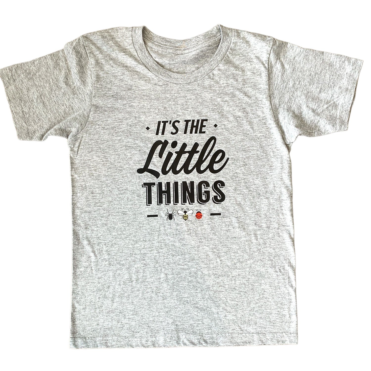 Kids It's The Little Things T Shirt Grey